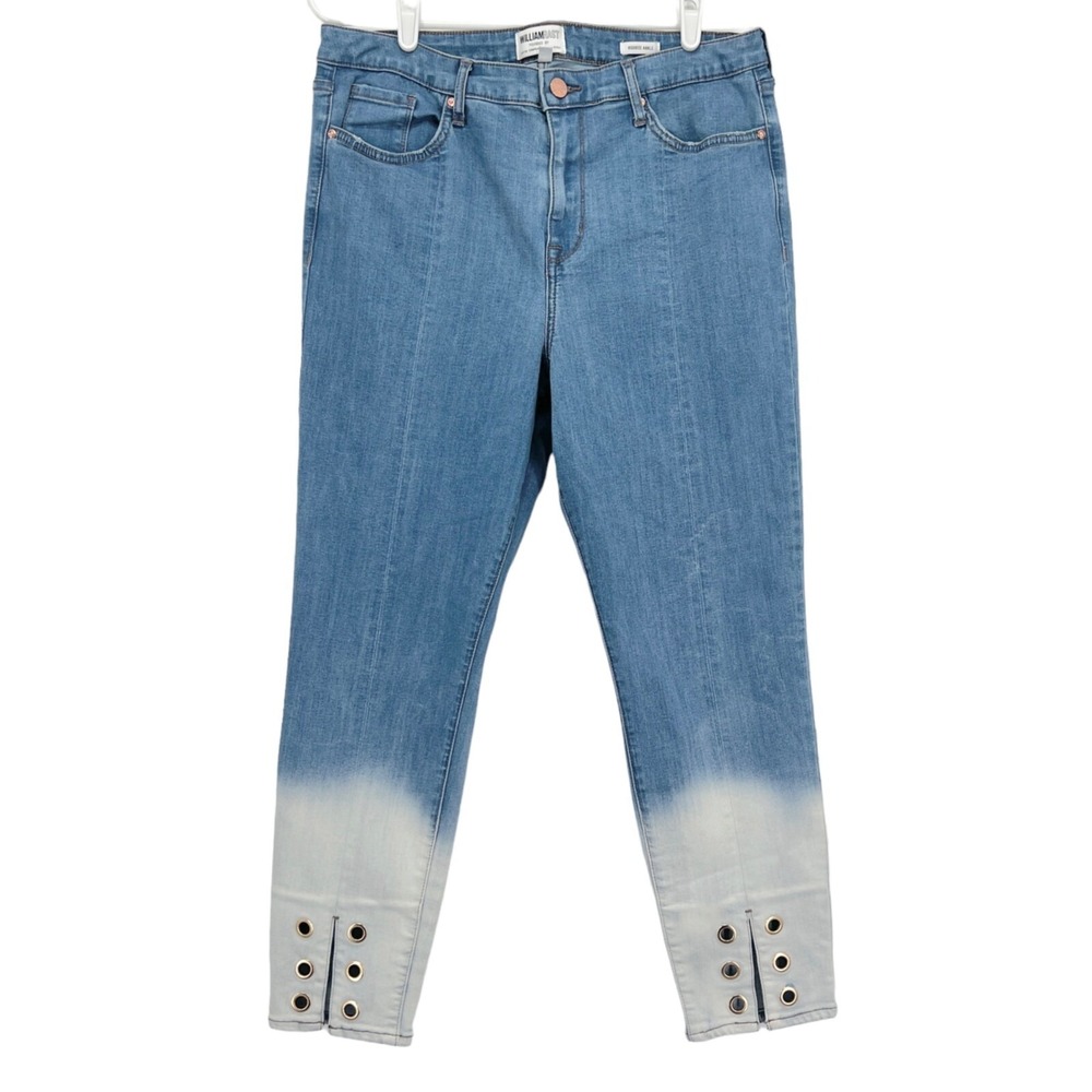 WILLIAM RAST Women's Ankle Skinny Jeans High Rise Ombre Grommet Stretch Size 30